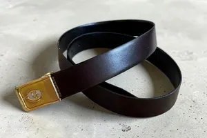 DIOR Women’s Vintage Brown Logo Gold Belt Size FR 38 / US 6 thumbnail 1