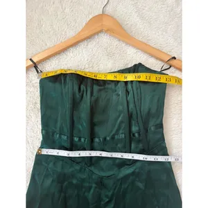 Lulus Extraordinary Presence Dark Green Satin Strapless Maxi Dress Size XS NWT thumbnail 8