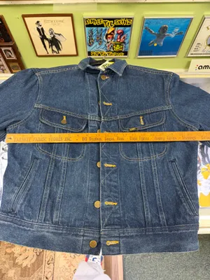Men's Vintage Lee Denim Trucker Jean Jacket USA Made Size 42R Very Clean thumbnail 7