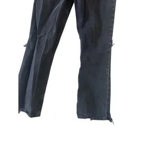 ABERCROMBIE & FITCH 90s Straight Ultra High Rise Black Distressed Jeans Sz 25/0 thumbnail 3