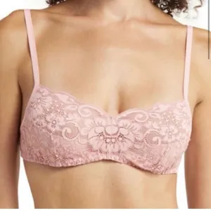 We Are HAH Hook Up Balconette Bra Size‎ DD Band 32-40 Lace Dusty Rose Underwire thumbnail 1