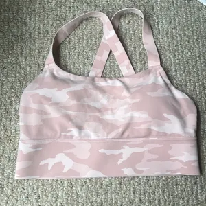 ATHLETA Pink Camo Warrior Longline Sports Bra Size Medium thumbnail 4