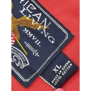 American Living Red Utility Jacket Belted Cotton XL White Stitching‎ Full Zip thumbnail 10
