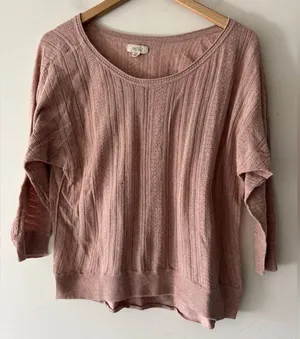 Aerie‎ Pink Y2K 3/4 Sleeve Lightweight Sweater thumbnail 1