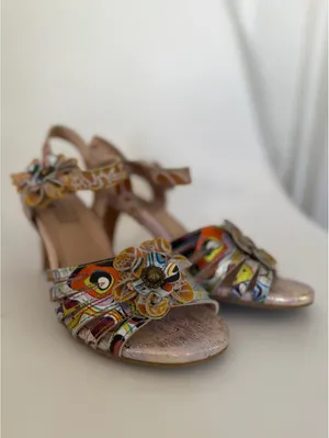 ***SALE!!!*** Multicolor floral high heel sandals thumbnail 6
