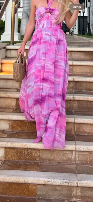 AQUA Halter Dress Maxi Chiffon thumbnail 3