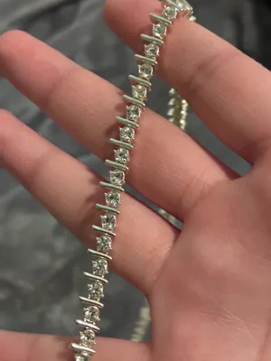 Vintage Antique Elegant "S-Link" Style Tennis Necklace thumbnail 2