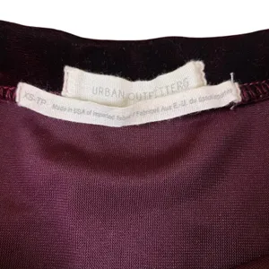 Urban Outfitters Velvet Ruffle Wrap Mini Skirt Burgundy XS Holiday Glam thumbnail 2