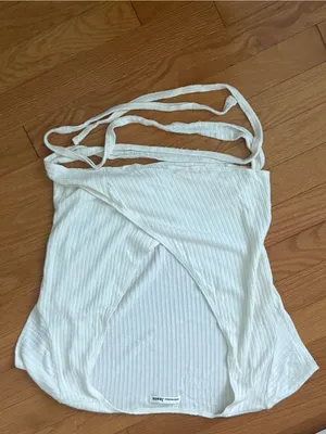 Reformation Flora Ribbed Wrap Tee thumbnail 2