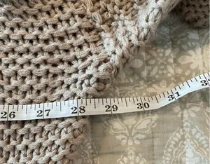 Umgee Grey Lavender Oversized Open Knit Turtleneck Sweater Small thumbnail 7