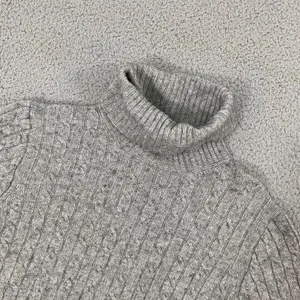 J.Crew Cable Knit‎ Sweater Women S Gray Wool Blend Turtleneck thumbnail 2