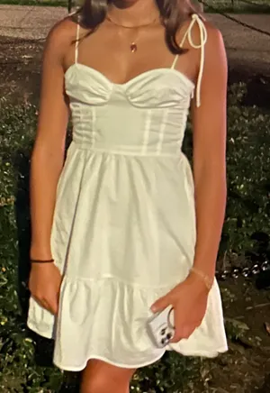 White boutique mini dress sleeveless thumbnail 2