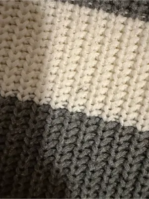 2000s vintage style 2011 aeropostale gray and white striped hooded knit cardigan thumbnail 6