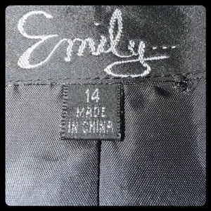 Emily Blazer Women 14 Black White Dotted Career Professional thumbnail 3