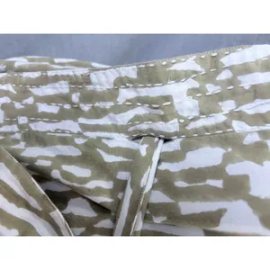 MIRTH‎ Olive Block Print Cotton Midi Dress Kantha Stitch Integrated Belt L thumbnail 6