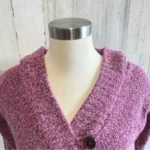 Columbia Hooded Button-Up Purple Sweater small‎ gorpcore layering thumbnail 5