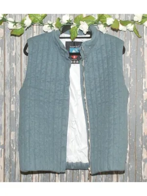 Vampire 1950 Wool Ski Vest 46 Blue Made Italy Wool Apres Ski Authier thumbnail 6