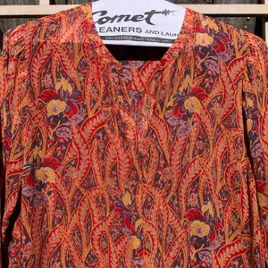 Lucky Brand long sleeve Floral Print blouse L thumbnail 2