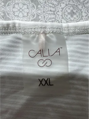 Calia Women's White Striped Racerback Athletic Tank Top XXL thumbnail 2