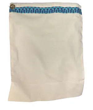 NEW Tory Burch Drawstring‎ Dust Bag Canvas Teal Purple Gold Logo thumbnail 1