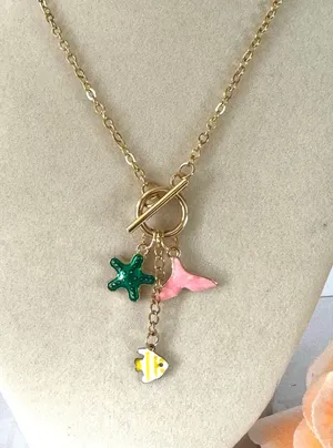 Mermaid Necklace (298)🧜‍♀️ Gold thumbnail 1