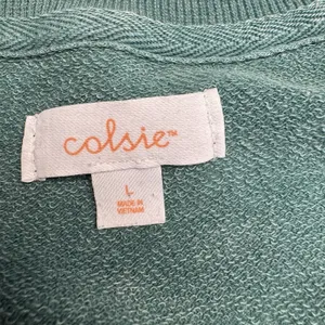 Colsie Sweatshirt‎ Womens Large Green Distressed Crewneck Pullover Lounge Top thumbnail 2