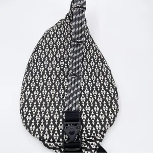 Kavu Rope Crossbody Bag Cotton Canvas Black White Geometric Aztec Travel Pack thumbnail 7
