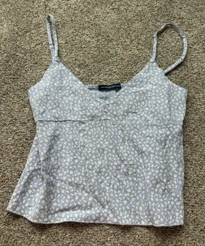 blue brandy melville floral tank top thumbnail 1