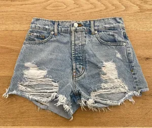 Revice Denim Distressed Fray Hem Shorts thumbnail 1