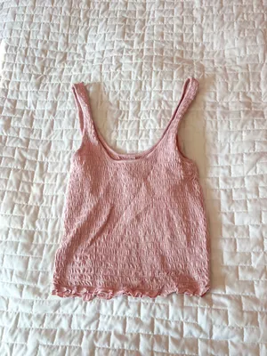 Aeropostale Sabrina Carpenter Collection Light Pink Smocked Tank Top Size XS thumbnail 1