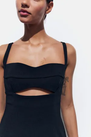 dress little black balloon cut out fitted bodycon evening cocktail party thumbnail 6