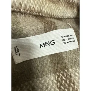 MNG Mango Brown Tan Plaid Checkered Long Sleeve Button Down Shirt Jacket Sz XS-S thumbnail 3