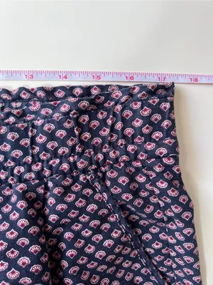Gap Cropped Paperbag Waist Pants Navy Print Tie Waist Size 8 Capri thumbnail 13