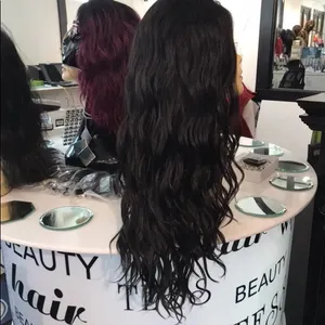 Wig Swisslace Human hair Blende Brown Long Curls thumbnail 4