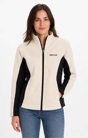 Marmot Polartec Fleece Jacket Women’s M Cream Black Made in Canada thumbnail 1