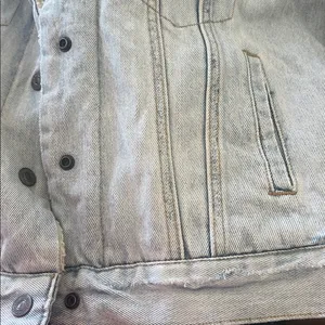 Levi’s Sherpa Lined Floral Embroidered Trucker Jacket Size S Light Wash thumbnail 8