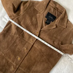 Zazee Jacket Blazer Vintage 100% leather Suede Brown Size M thumbnail 8