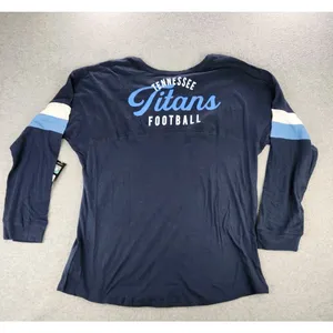 NWT Tennessee Titans Lightweight‎ Lace-Up Long Sleeve Shirt Football Navy sz XL thumbnail 3