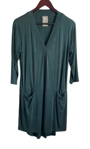 Dolan‎ Womens Pocket Dress MP Green Cupro Spandex Blend Lounge Travel Minimalist thumbnail 1