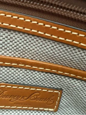 Dooney & Bourke Black and Tan Structured Sturdy Leather Satchel - New w/o Tags thumbnail 5