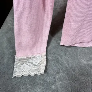 Y2K Coquette Wrap Top Medium Floral Lace Fairy Dollette Cute Girl Pink 90's VTG thumbnail 5