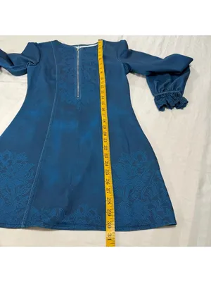 Women's Denim Look Zip Front Aline Swing Dress Size XS #260397 thumbnail 6