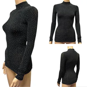 Newport Starry Night Mock Neck Long Sleeve Lightweight Bodycon Nylon Top Small thumbnail 5