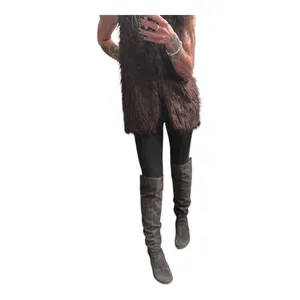 Vince Camuto Melaya Grey Blue Suede Knee High Stacked Block Heel Boots 9.5 M thumbnail 8