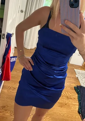 Emerald Sundae Royal Blue Homecoming Macy's mini Dress thumbnail 6
