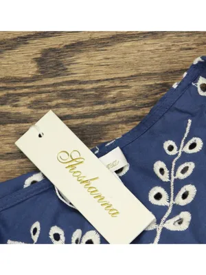 Shoshanna Embroidered Chambray Cover-Up Maxi Dress Chambray Blue / White M thumbnail 4