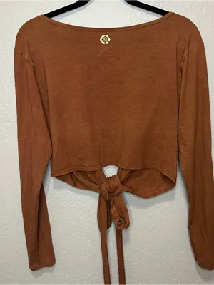 Indigo Luna Agni Wrap Top Medium Plant Viscose Yoga Ballet Boho Brown thumbnail 4