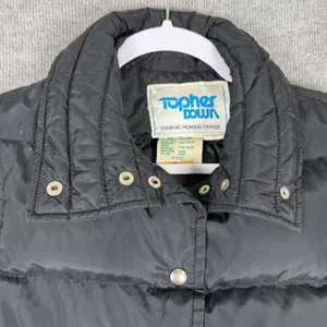 Vintage Topher Down Size-S Womens Puffer Vest Black Rainbow Retro thumbnail 3