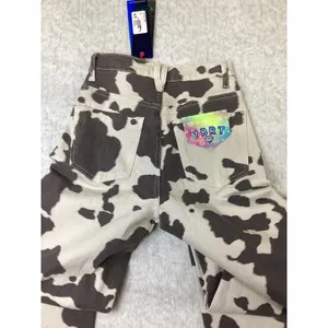 Vibrant Miu VBRT Women Cow Print Wide Leg Pants Brown White Size 3 W25 31"inseam thumbnail 6