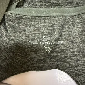 aerie‎ Offline Recharge Sports Bra Olive Green Spacedye Space Dye Longline S thumbnail 5